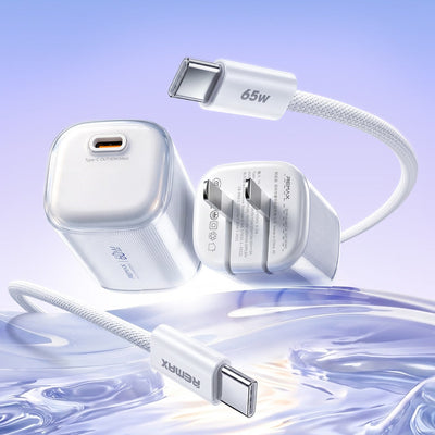 REMAX Lingsun Series 60W  GaN Foldable Charger + C-C  Data Cable Set CA-33(C60W)