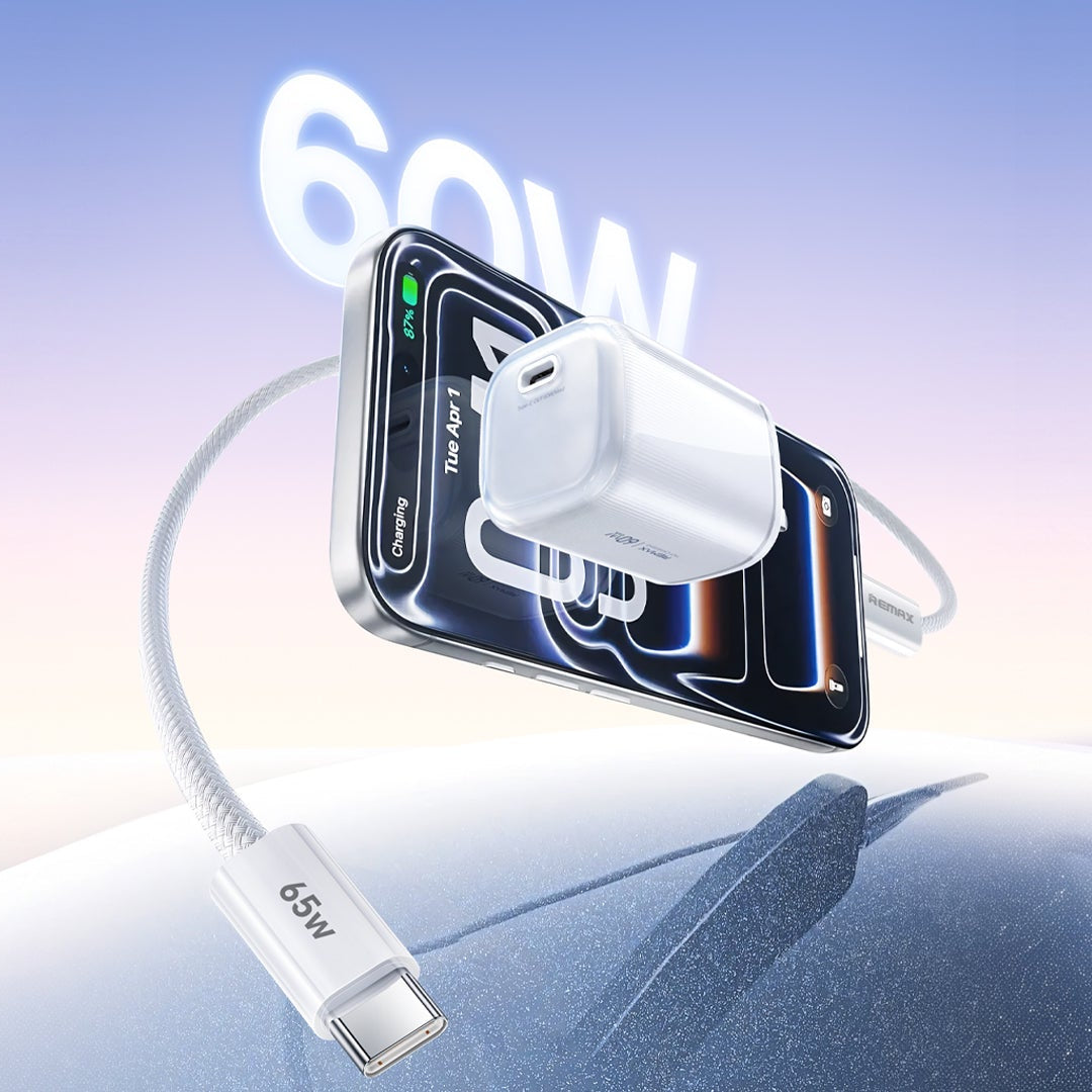 REMAX Lingsun Series 60W  GaN Foldable Charger + C-C  Data Cable Set CA-33(C60W)