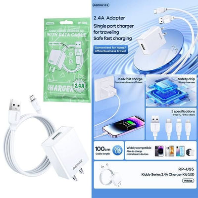 REMAX RP-U95 Set USB TO Type-C Charger 2.4A