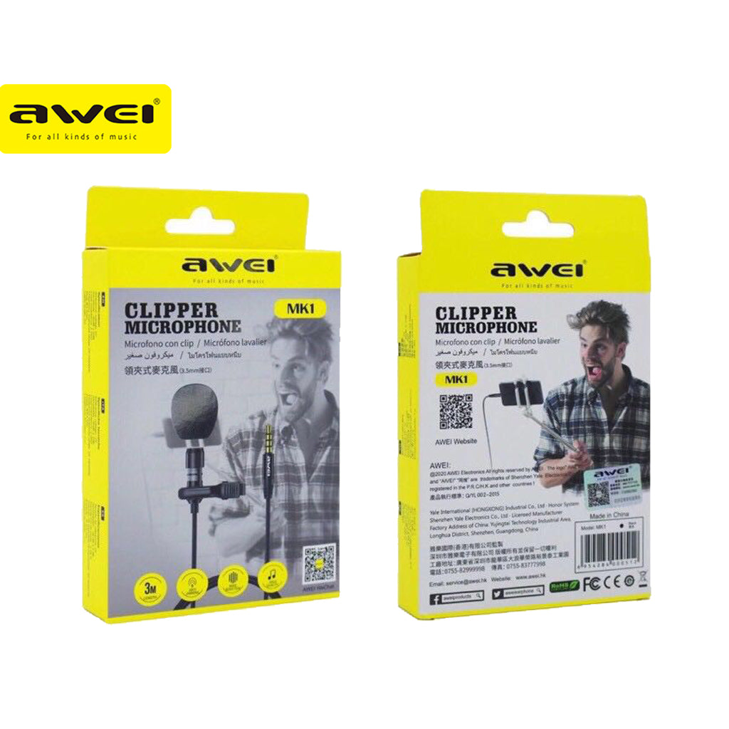 AWEI MK1 3.5mm CLIPPER 3M