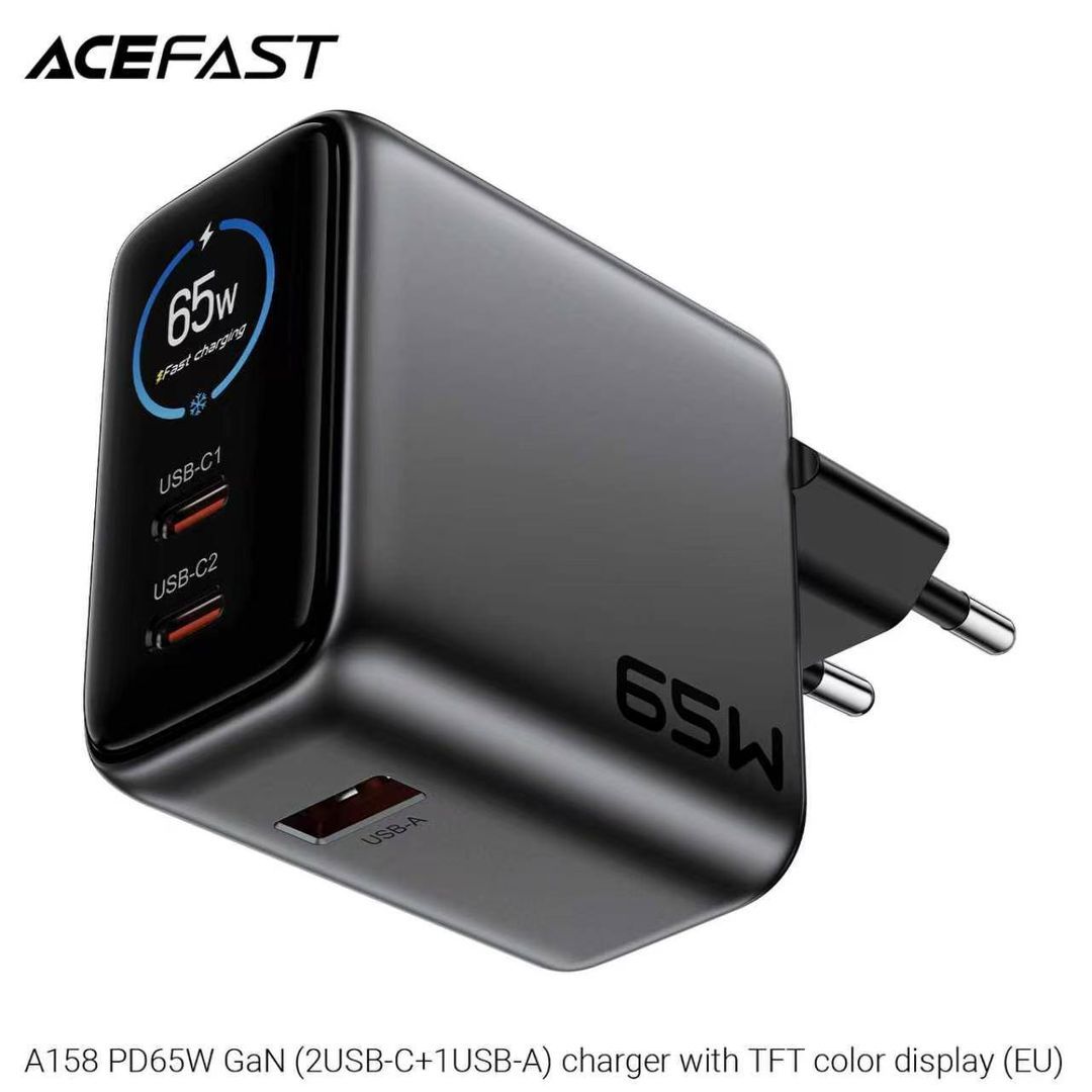 ACEFAST A158 PD65W GaN (2USB-C+1USB-A) Charger