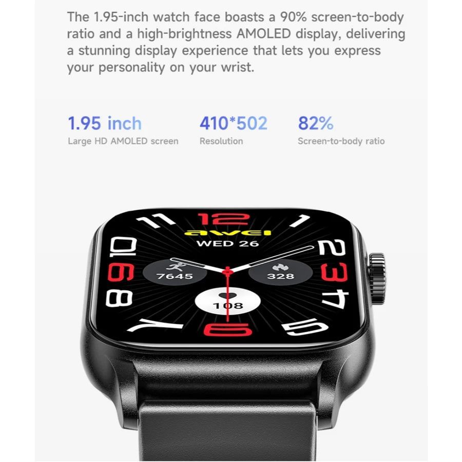 AWEI H60 Bluetooth Call Smartwatch